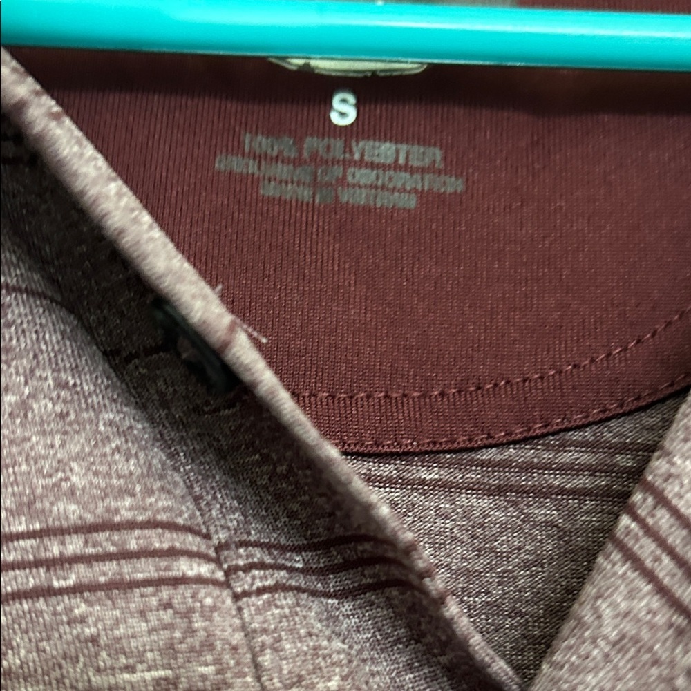 Attack Life by Greg Norman Burgundy Striped Polo - Picture 3 of 4